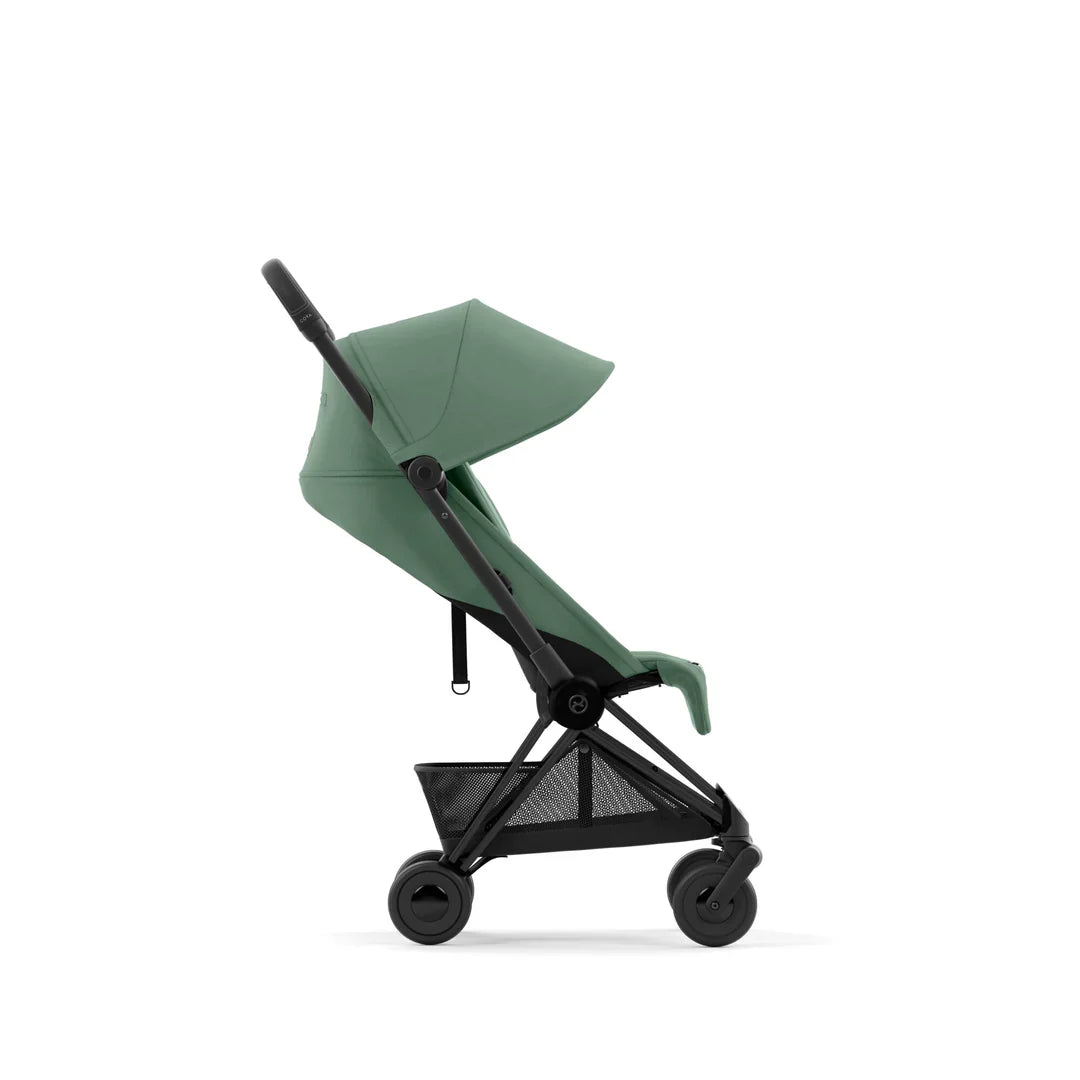 Cybex Coya Stroller Matt Black Leaf Green + Cloud-T car seat (Base T, Adapters & bumper bar are optional)