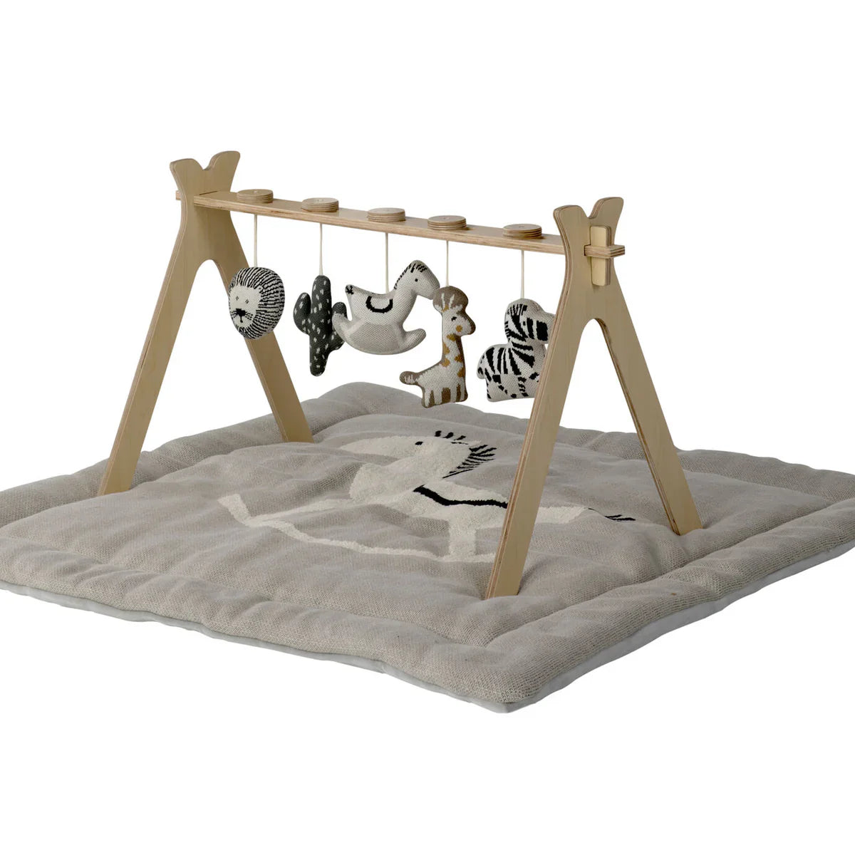 Quax Tipi Activity Arch Jungle Playmat With Knitted Toys