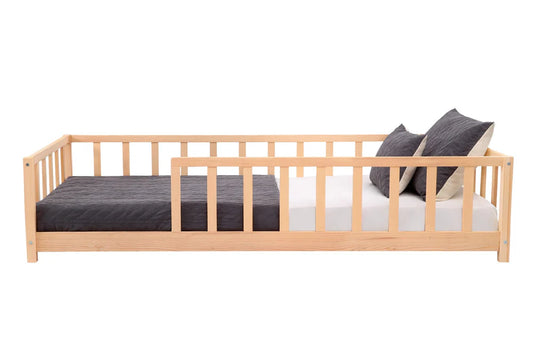 Kukka - Natural Wood Floor Bed - 90x200cm - Kids Crib