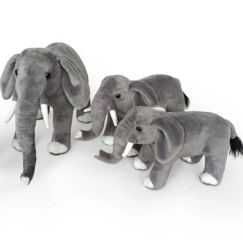 Simulation Elephant Plush Toy Grey Soft Room Décor