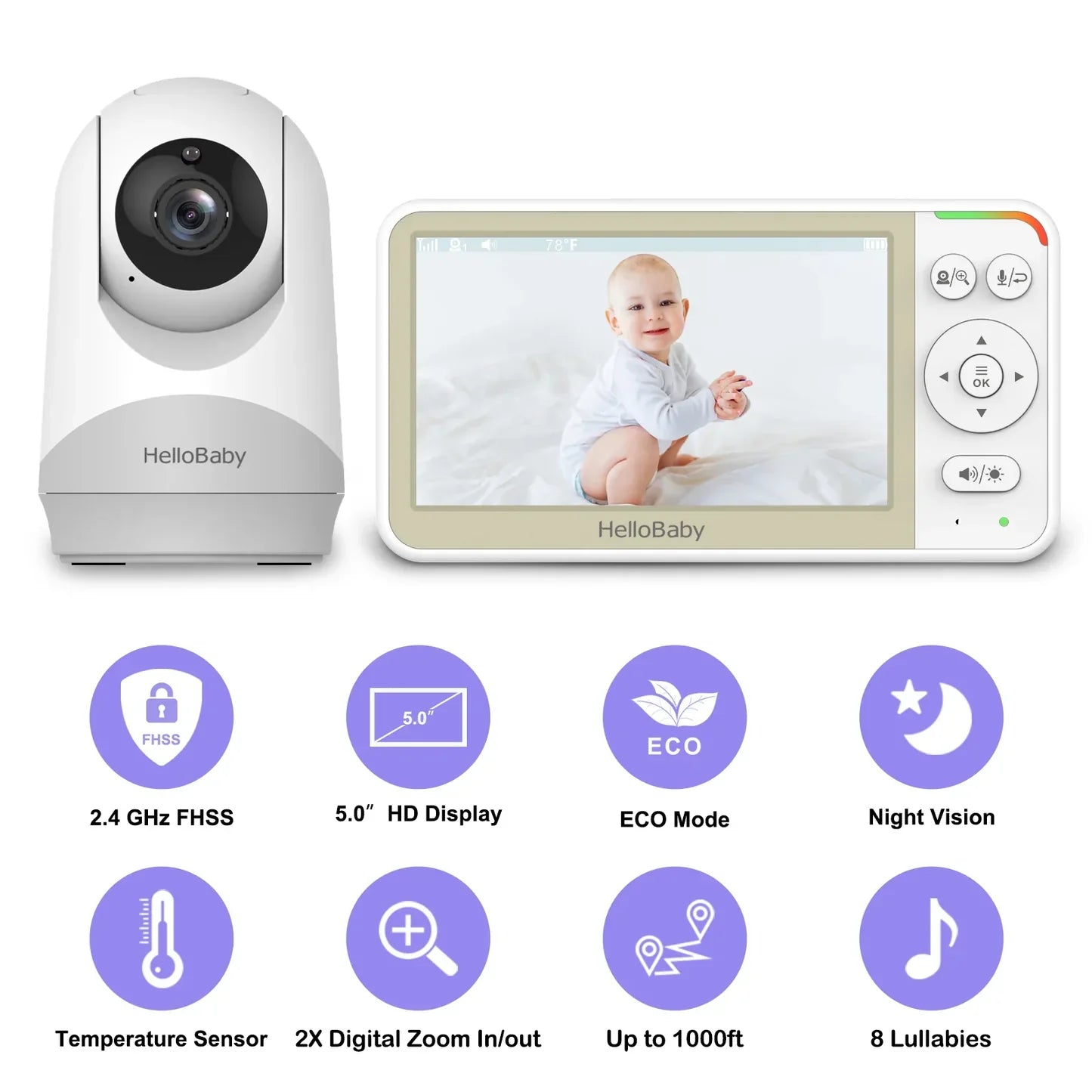 Hello Baby - 5inch Video Baby - Monitor