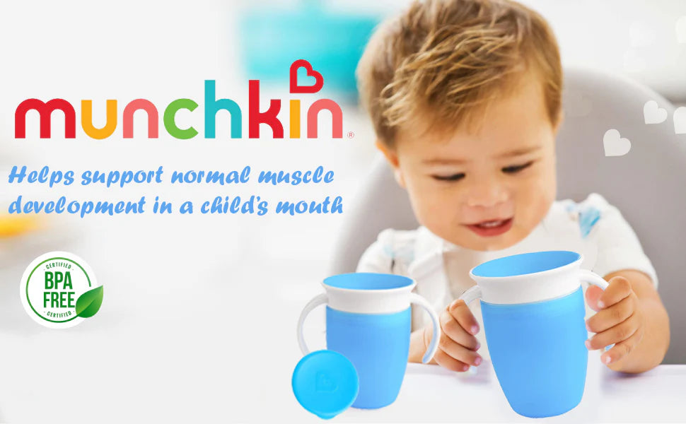 Munchkin - 7oz Miracle 360 Trainer Plastic Cup With Lid - Green