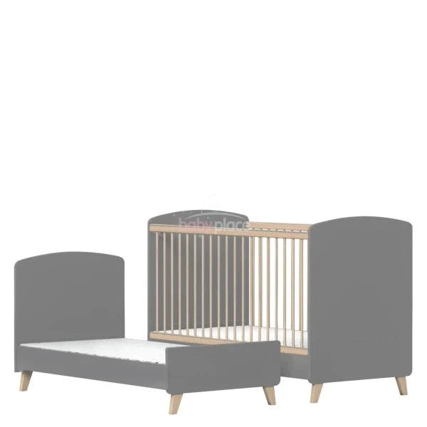 Faktum - Colette Convertible Baby Cot 140*70cm - Solid Wood & Laminated Design - Grey