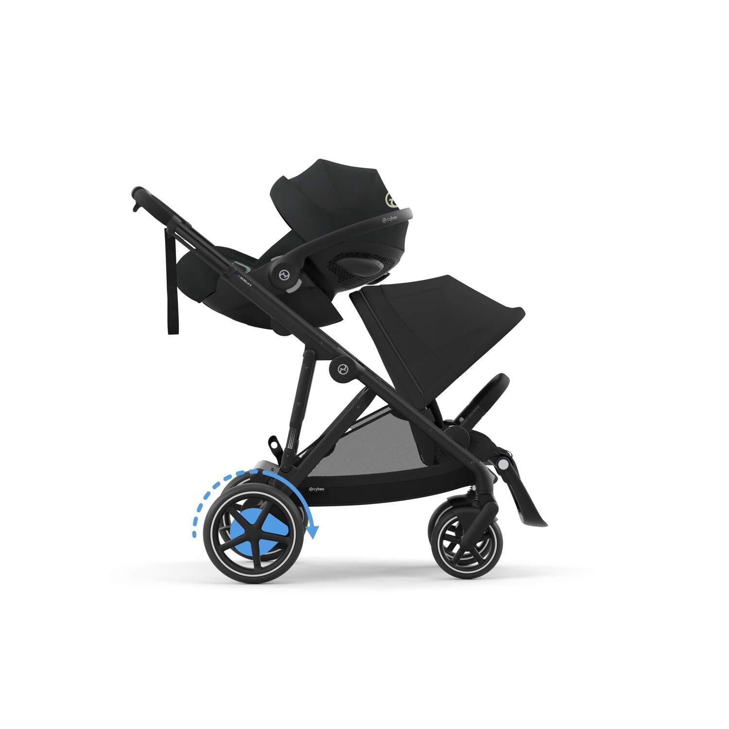 Cybex Gazelle S Stroller Moon Black + Cloud-G car seat (Base G & Adapters are optional)