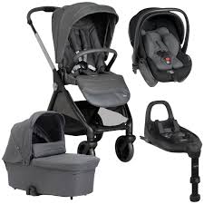 Chicco - Bellagio Stroller - Flexi Carrycot- First Seat Recline  - Full 360 i-size Base  - Black Satin - Travel System