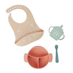 Kit LEARN'ISY Fox (silicon bowl + spoon + bib + cup)