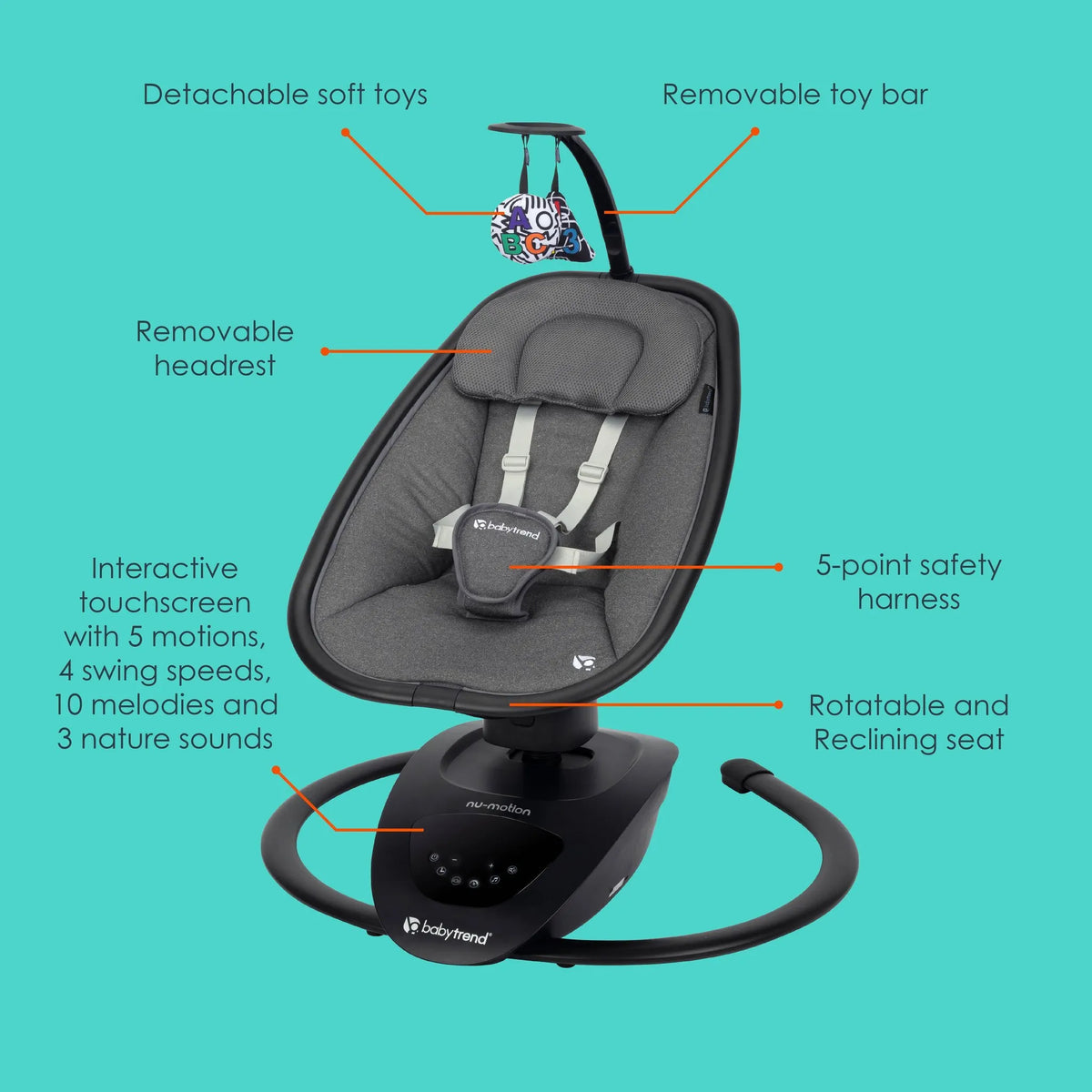 Babytrend - Numotion Infinity Swing - Midnight Black