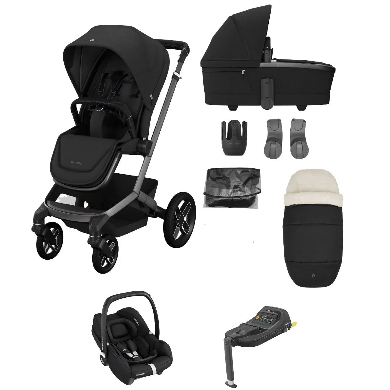 FAME - TWILLIC BLACK 4 Piece Bundle

Fame Stroller.
Carrycot.
CabrioFix i-Size Car Seat.
CabrioFix i-Size Base.