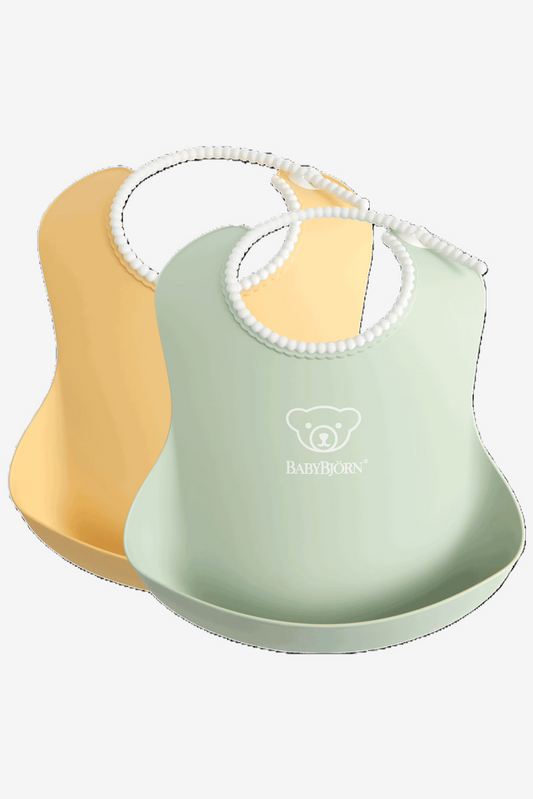 BABYBJORN SOFT BIB 2-PACK POWDER YELOW/GREEN