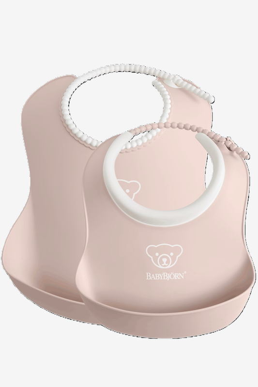 BABYBJORN FEEDING BIB SET 2-PACK POWDER PINK
