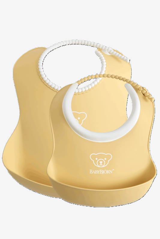 BABYBJORN FEEDING BIB SET 2-PACK POWDER YELLOW