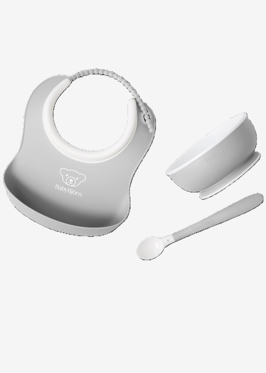 BABYBJORN BABY FEEDING SET, 3'S - GRAY