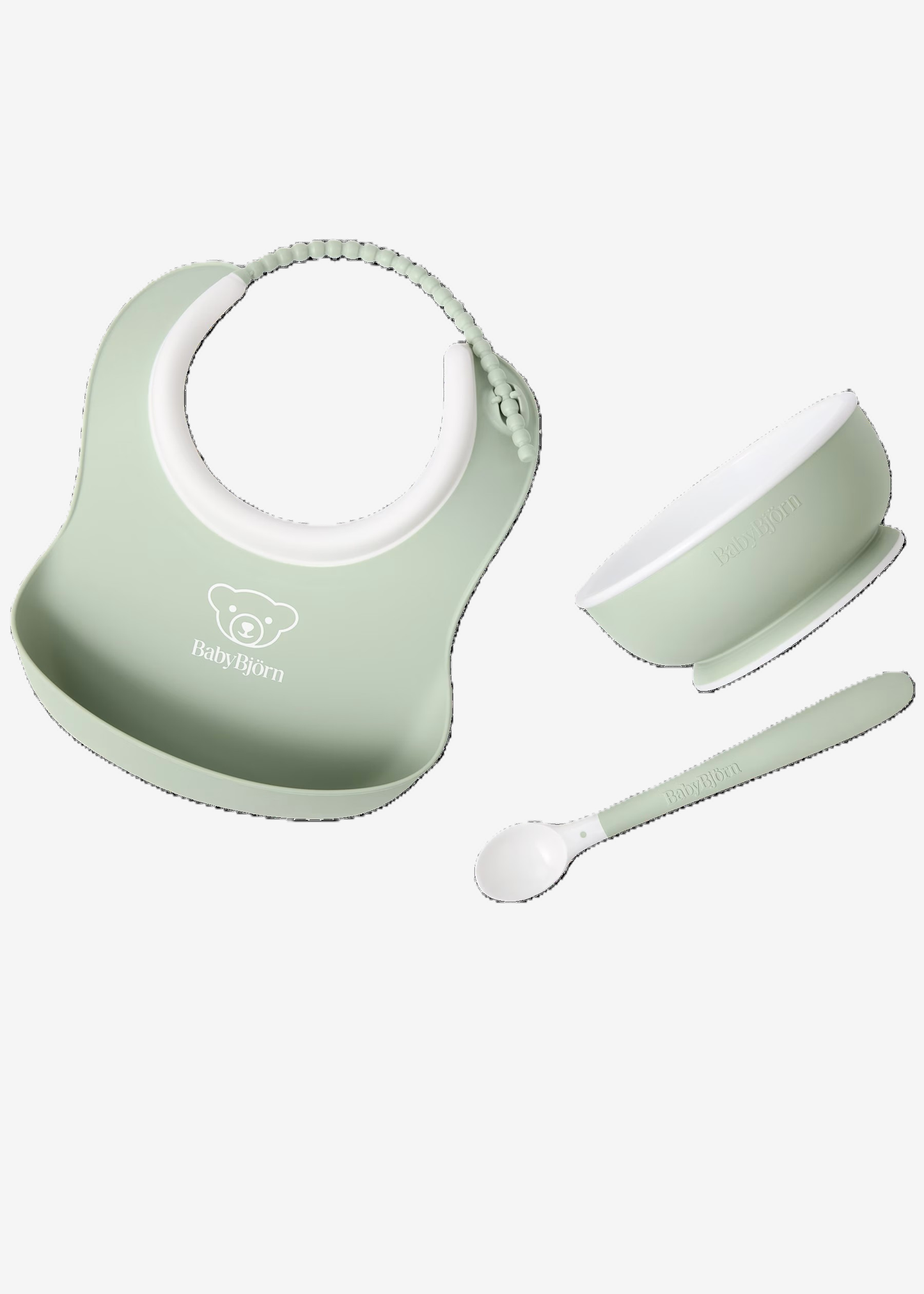 BABYBJORN BABY FEEDING SET, 3'S-POWDER GREEN