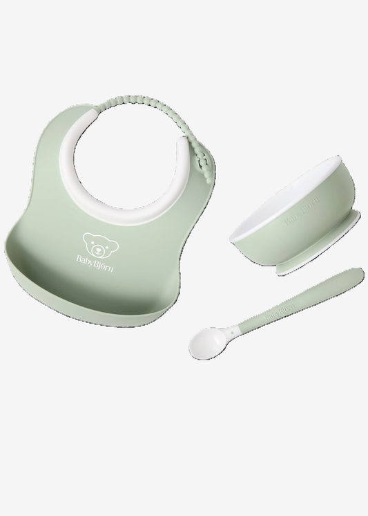 BABYBJORN BABY FEEDING SET, 3'S-POWDER GREEN