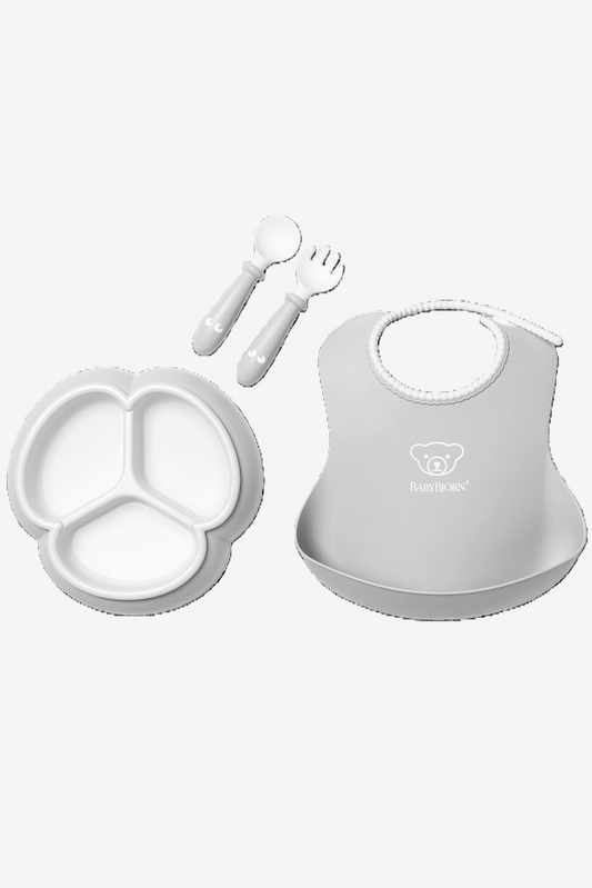 BABYBJORN MEALTIME SET,4 PCS GREY.