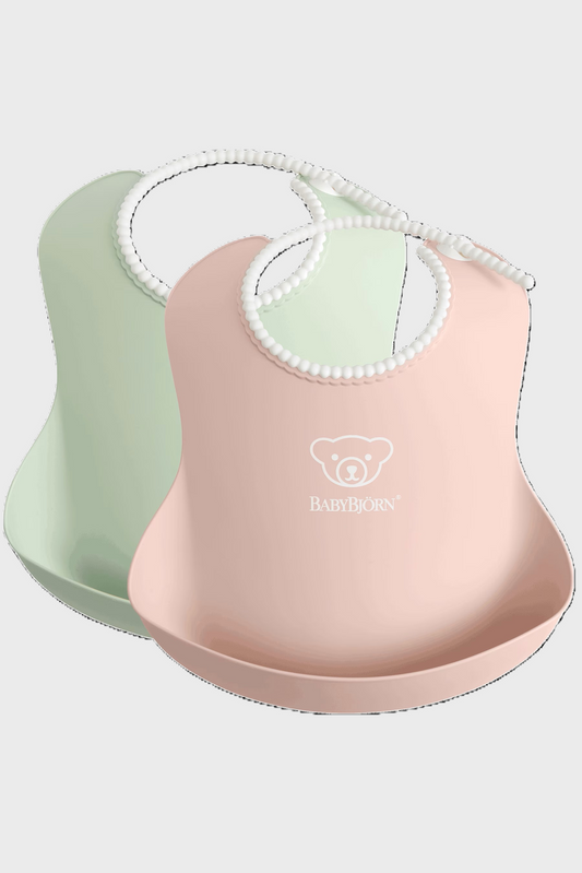 BABYBJORN SOFT BIB 2-PACK POWDER GREEN/PINK