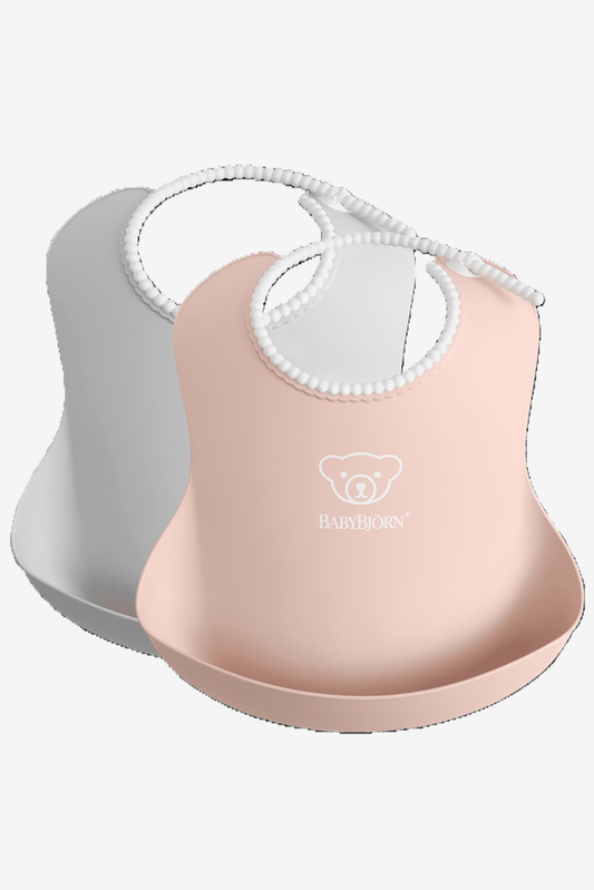 BABYBJORN SOFT BIB 2-PACK GREY/POWDER PINK