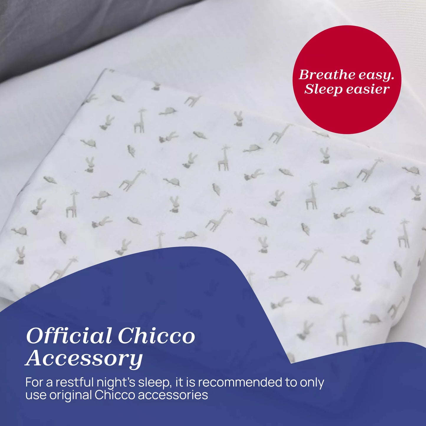 Chicco - Crib Set Cotton Up  & Down - Next To Me  Forever - Cloud