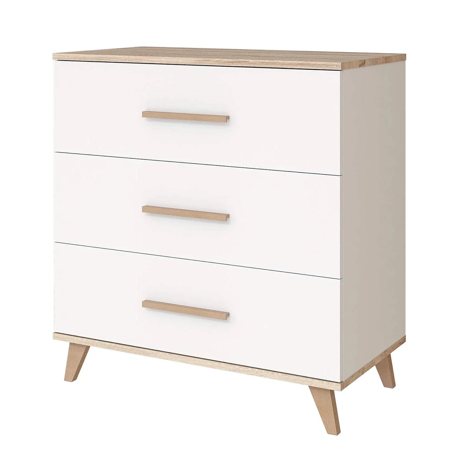 Faktum - Flip Chest - 3 Drawers Nursery Dresser - White-Oak