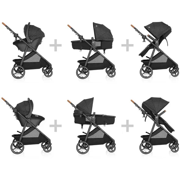 EVENFLO SHYFT INTUITI TRAVEL SYSTEM BLACK SHALE