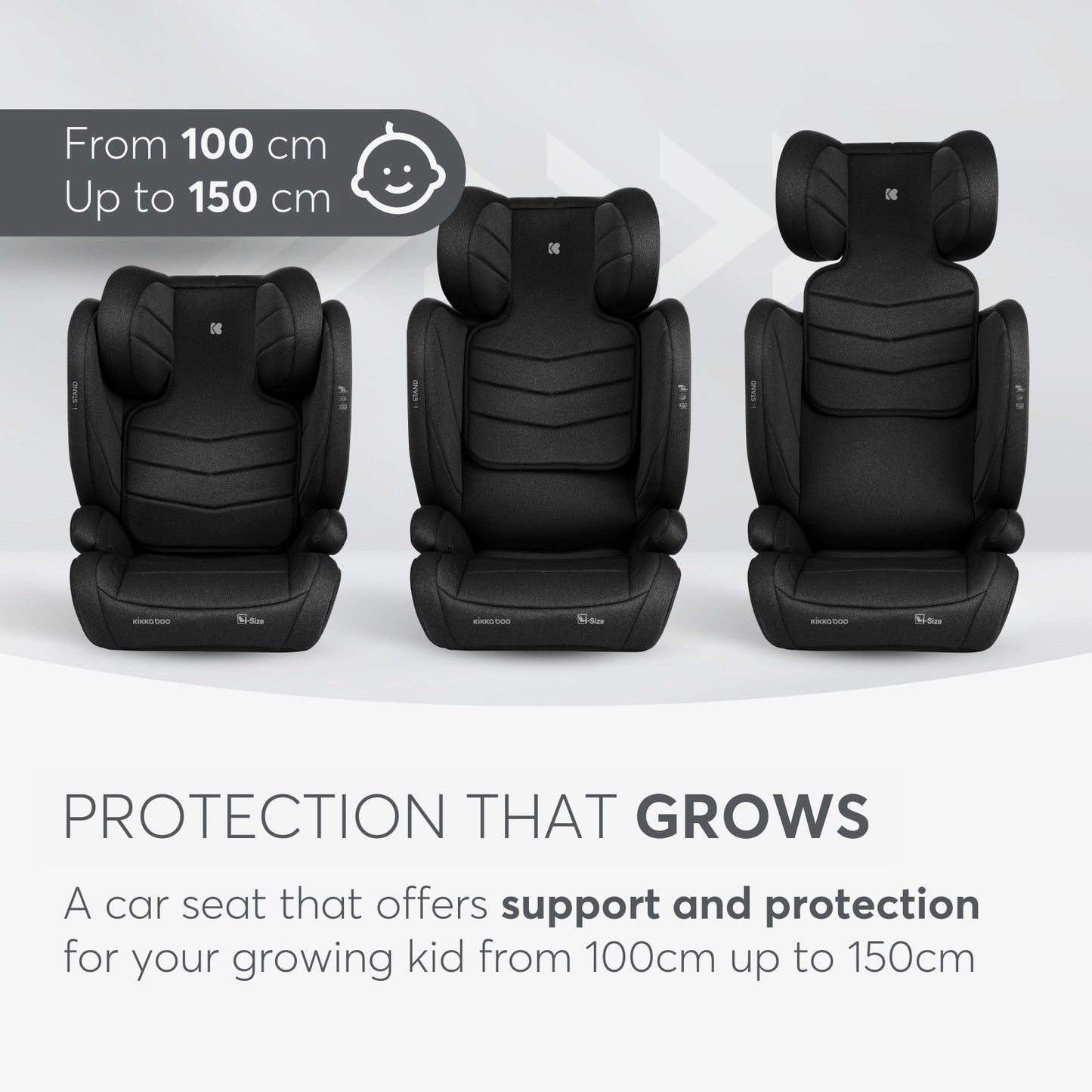 Kikkaboo - Car Seat 100*150cm i-stand - i-size - Black