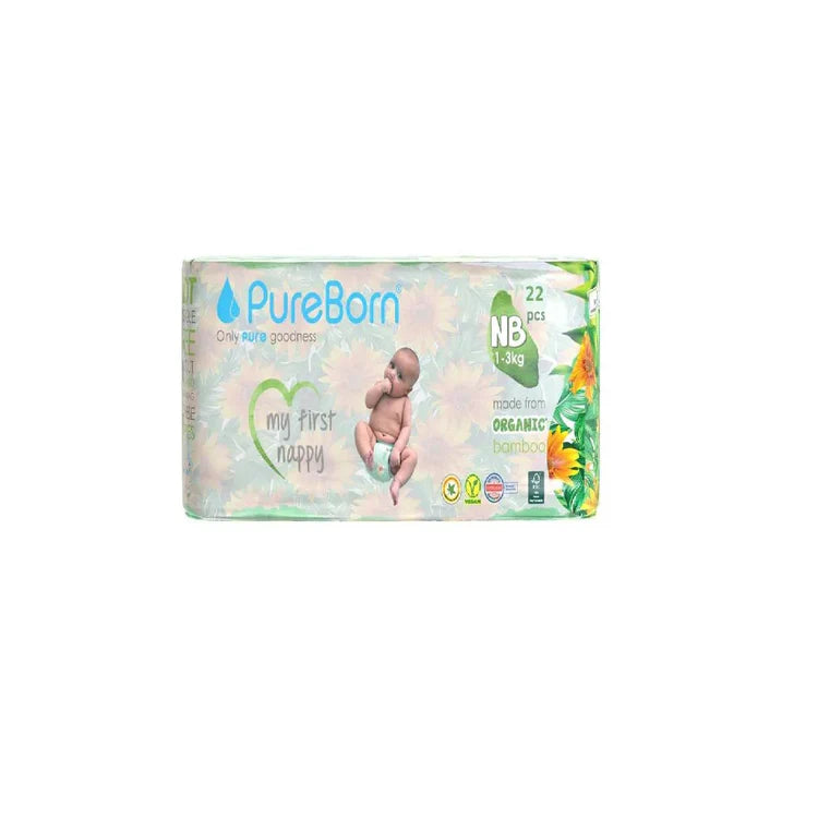 Pureborn - Organic Bamboo Diapers - Size New Born