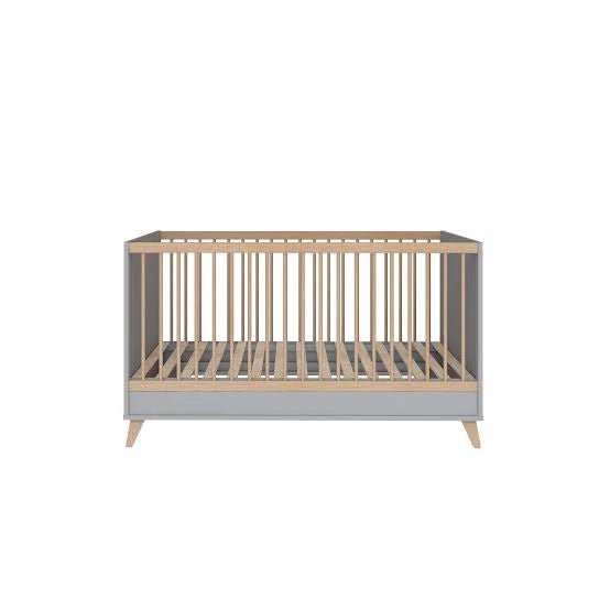 Faktum - flip Baby Cot Bed 140*70cm - Convertible Junior Bed With Adjustable Height - Grey