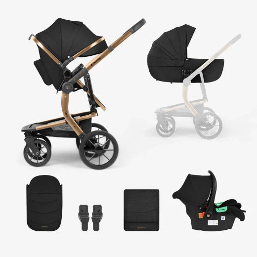 Stroller 3in1 with plastic carrycot Irene Black 2024