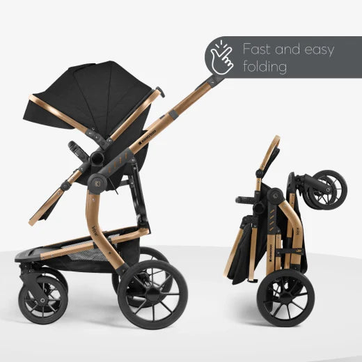 Stroller 3in1 with plastic carrycot Irene Black 2024