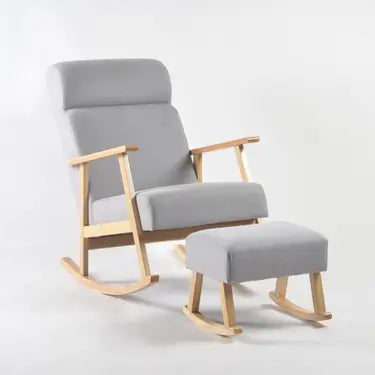 Miila Rocking Chair with foot Rest Light grey