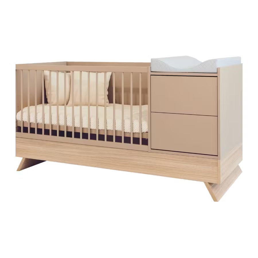 Faktum - Sienna 3in1 Multi Bed Baby Cot With Dresser & Junior Bed Conversion - Cappucino