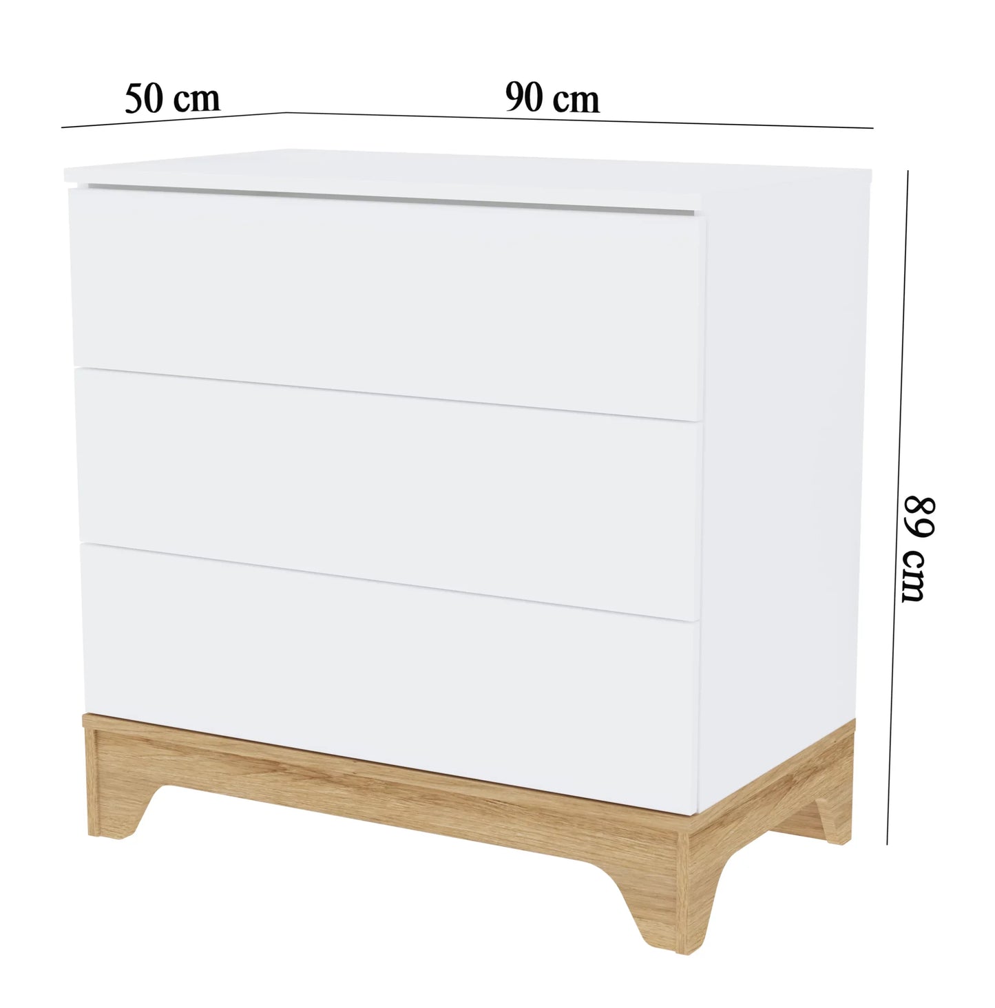 Faktum - Lumina - 3 Drawer Chest - Modern Nursery Storage - White