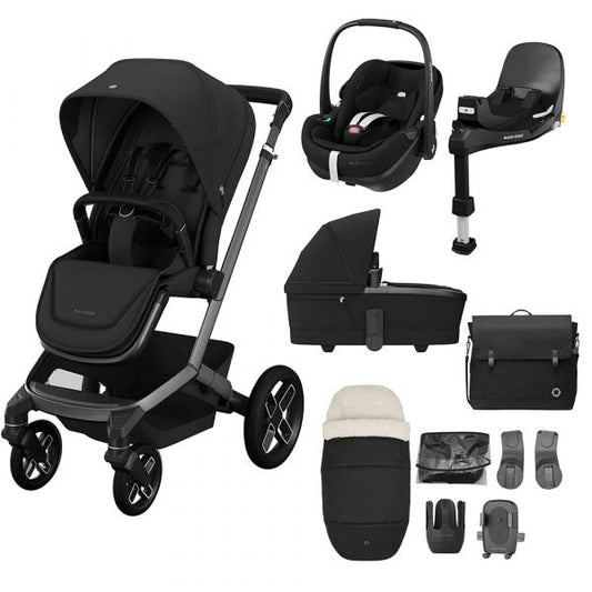 FAME - TWILLIC BLACK 4 Piece Bundle

Fame Stroller.
Carrycot.
Pebble 360 Pro Car Seat.
FamilyFix 360 Pro Base.