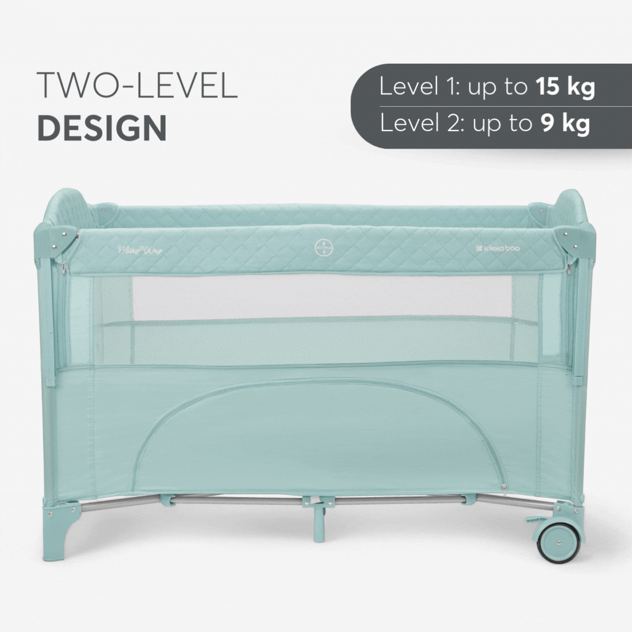 Baby cot 2 levels Milky Way Mint 2023