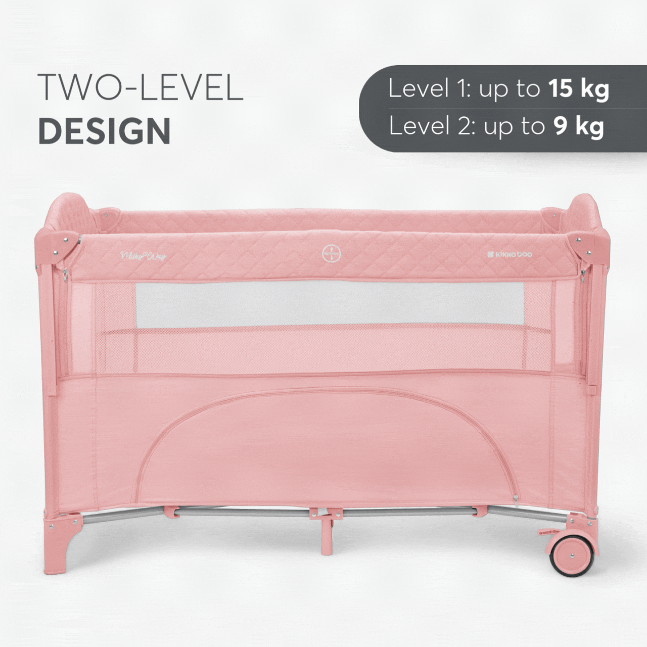 Baby cot 2 levels Milky Way Pink 2023