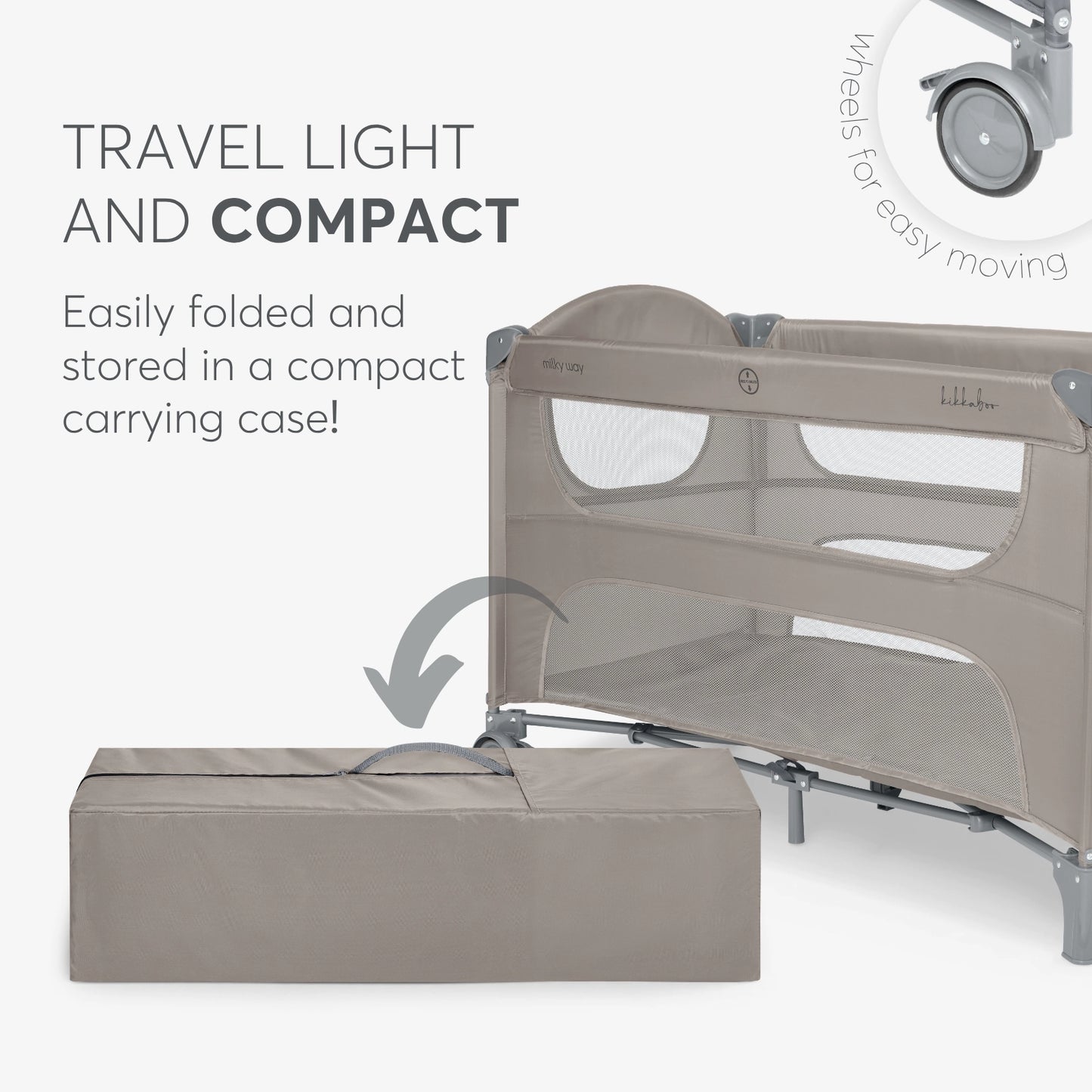 Kikkaboo - Milky Wat Crib 2-Levels - Beige