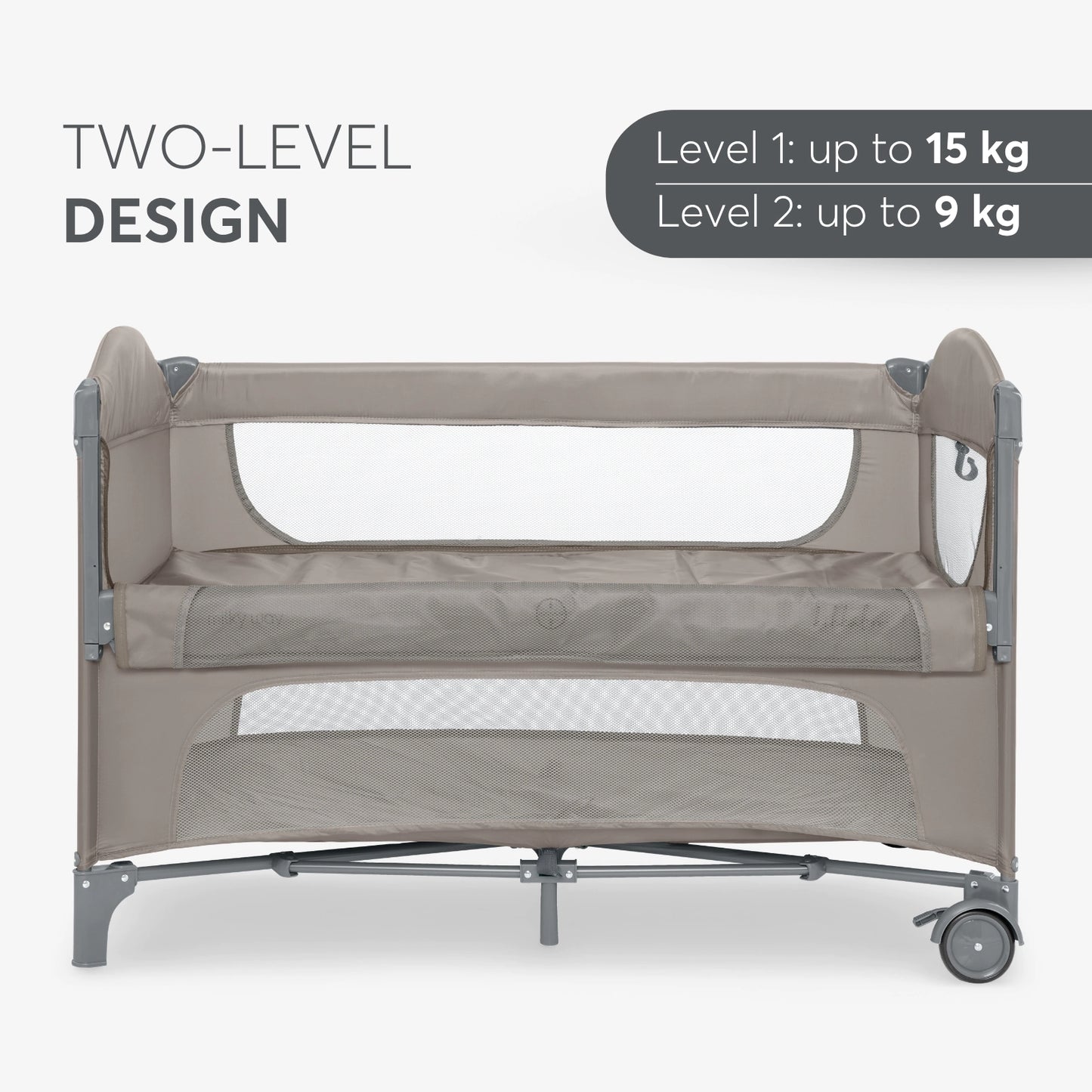 Kikkaboo - Milky Wat Crib 2-Levels - Beige