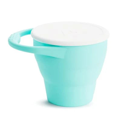 Munchkin - C'est Silicone Collapsible Snack Catcher With Lid Toddler Food Cup - Mint