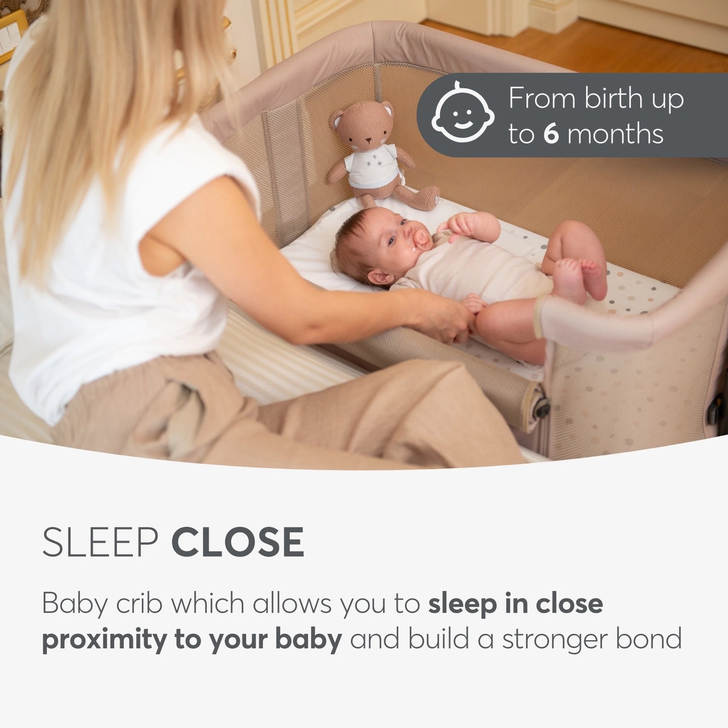 Kikkaboo - Bedside Crib Noah - Dark