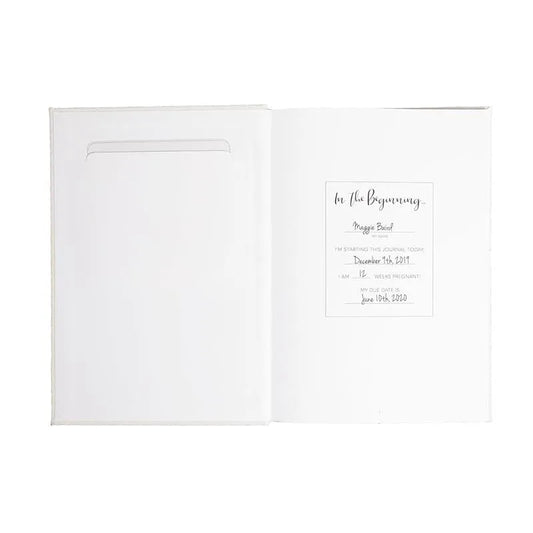Pearhead - Linen Pregnancy Journal Ivory