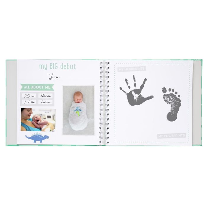 Pearhead - Baby's Memory Book & Stickers - Set Dino