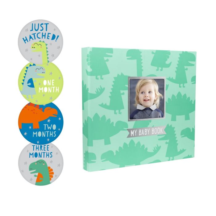 Pearhead - Baby's Memory Book & Stickers - Set Dino