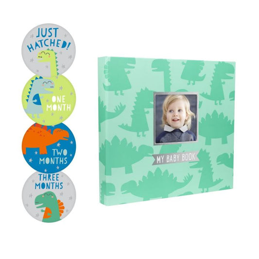 Pearhead - Baby's Memory Book & Stickers - Set Dino