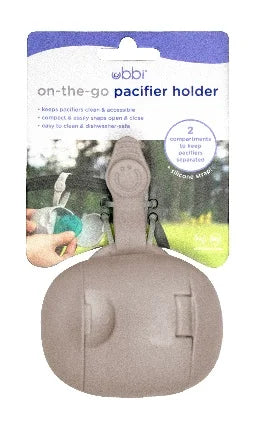 Ubbi On The Go Pacifier Holder Taupe