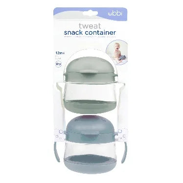 Ubbi Tweat 2 Piece Snack Container Sage/Cloudy Blue