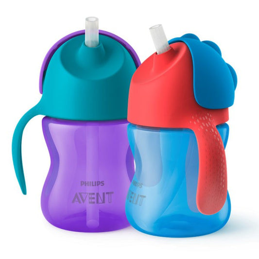 AVENT BENDY STRAW CUP 200ML 9m+ - PURPLE/BLUE