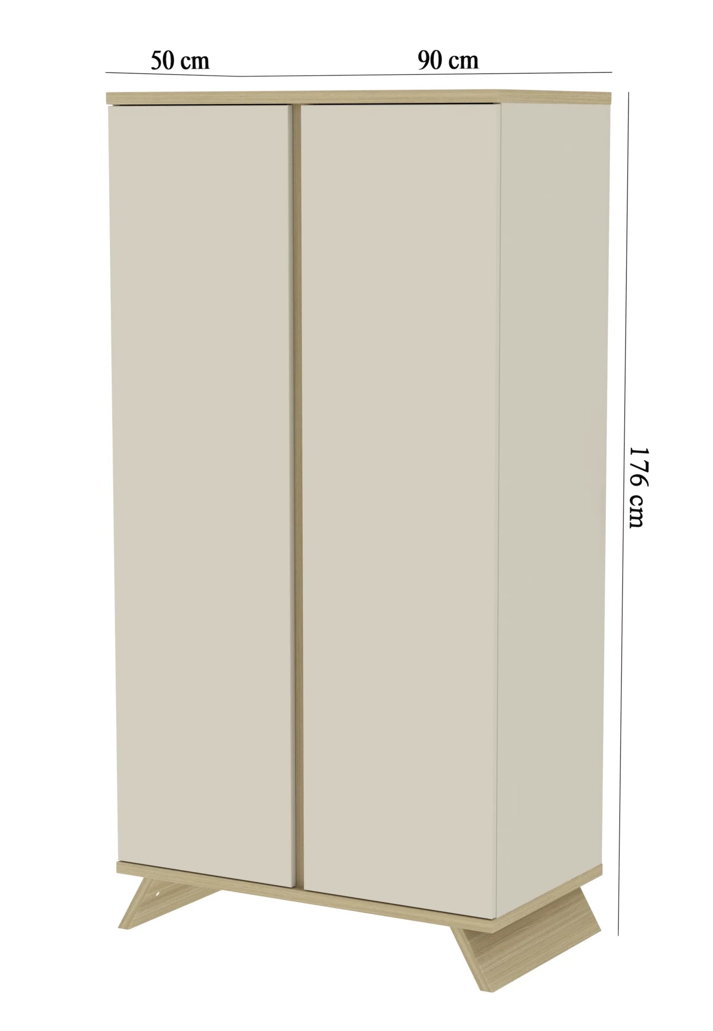 Faktum - Sienna 2 Doors Wardrobe Modern Push Open Doors - Cashmere