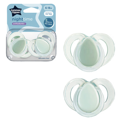 Tommee Tippee - Night Silicone Soother - 6-18m - 2pcs - ASST1