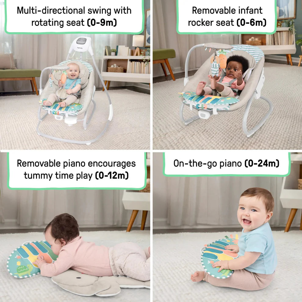 Kids2 - Ingenuity GWM Sc Piano Playtime Swing Rocker - Silver