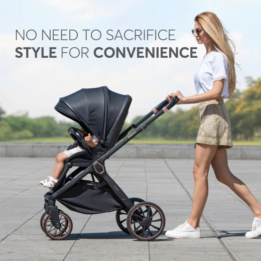 Stroller 2in1 with carrycot Tiffany Dark Grey 2024
